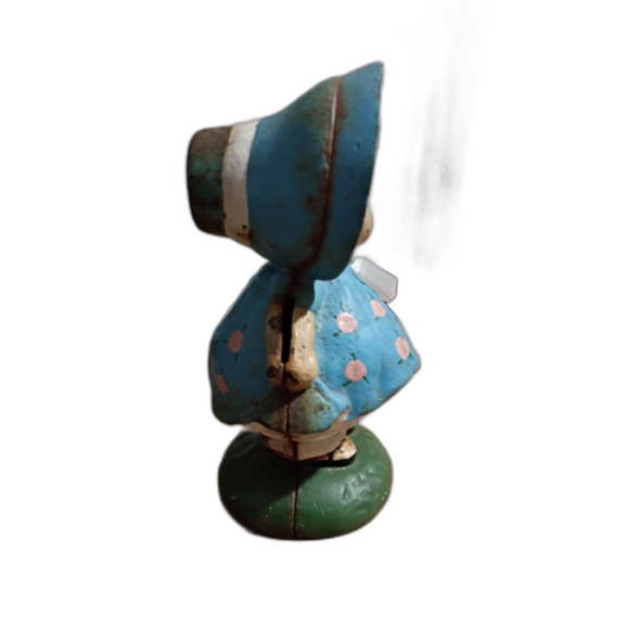 Dolly Dimple Cast Iron Coin Bank in Blue Bonnet - Picture 3 of 6